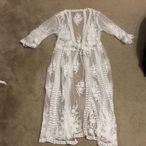 Woman’s lace coverup